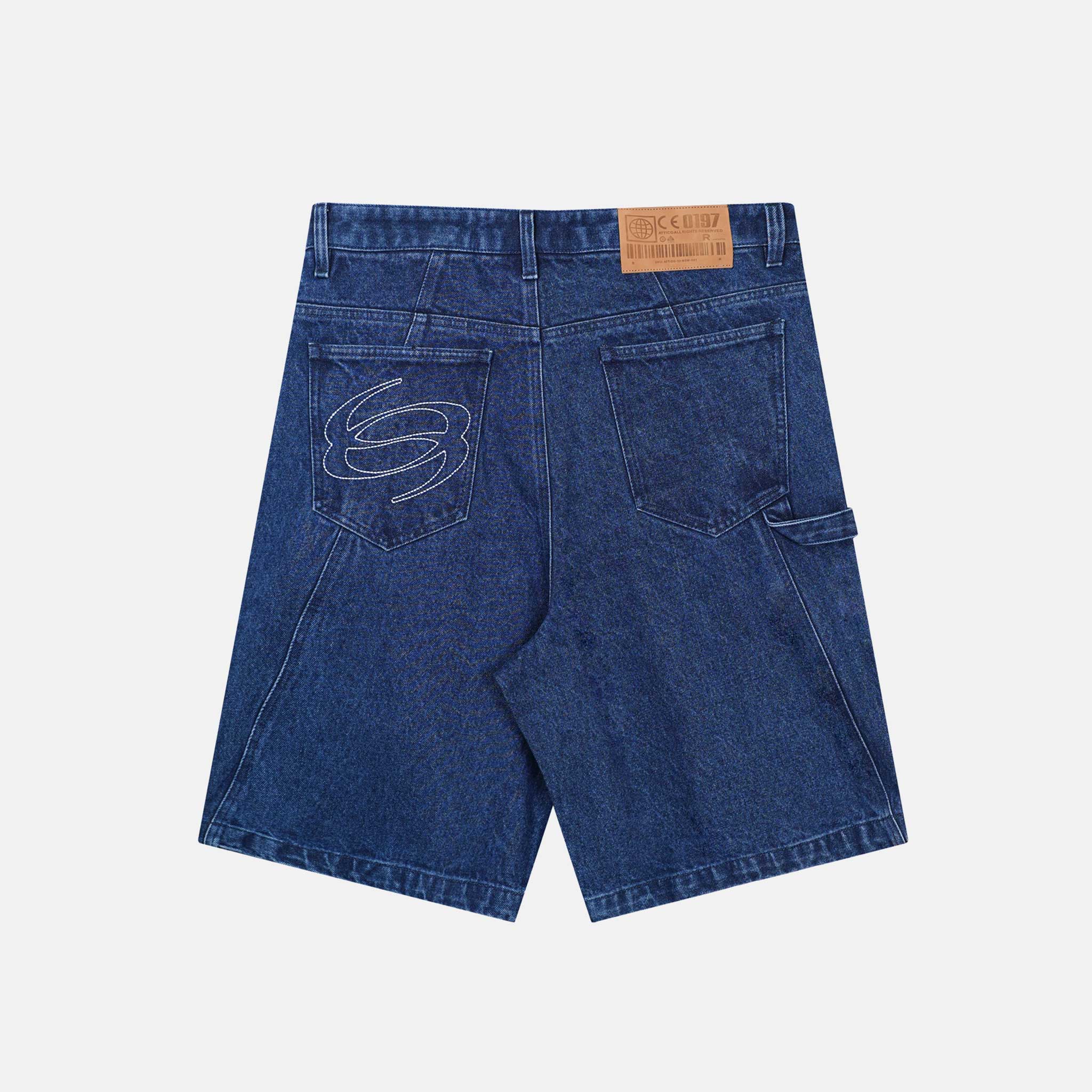 BLUE STONE WASH DENIM SHORTS