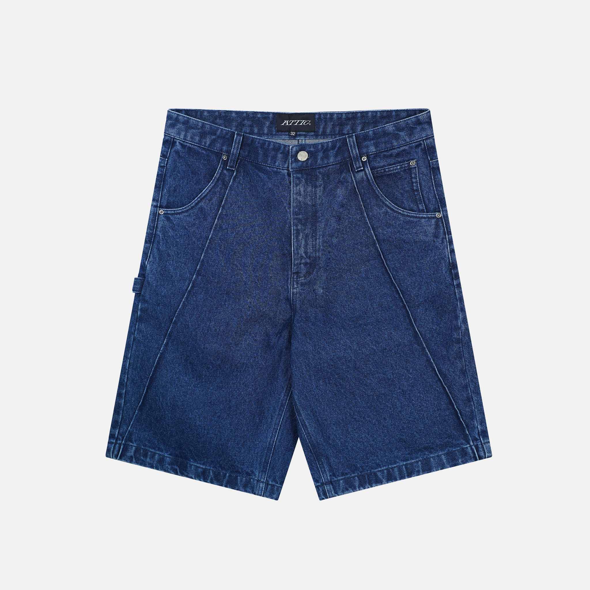 BLUE STONE WASH DENIM SHORTS